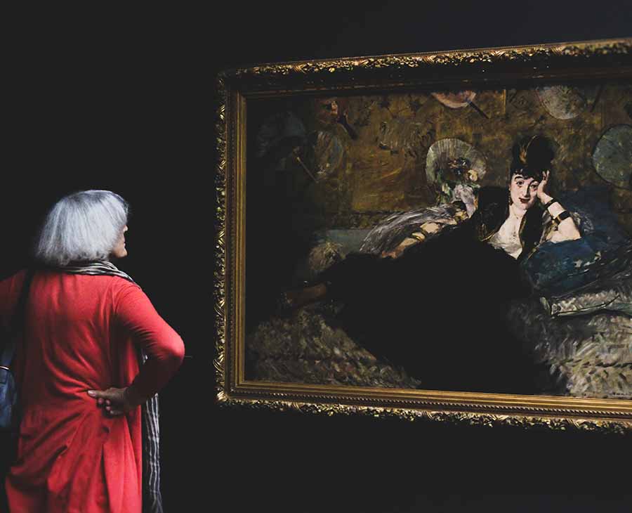 Person Admiring Artwork